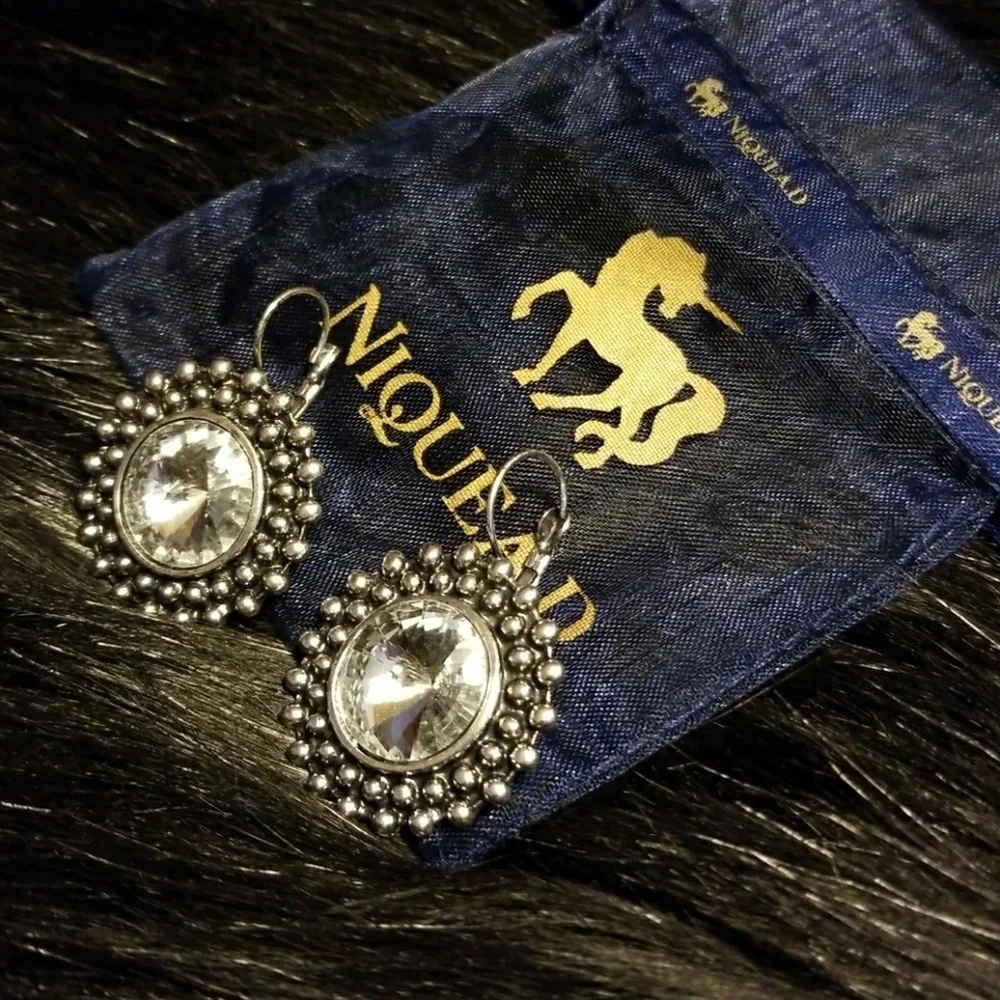 NIQUEA.D // ltd ed antique silver crystal drop earrings